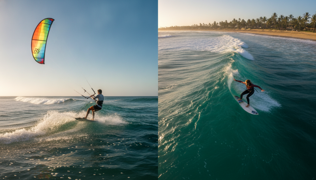 Kitesurfing vs Surfing Skills Comparison Kitesurfing vs Surfing Skills Comparison